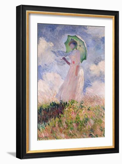 Woman with Parasol Turned to the Left, 1886-Claude Monet-Framed Premium Giclee Print