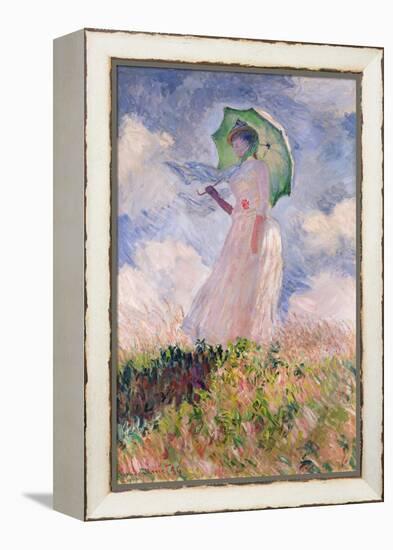 Woman with Parasol Turned to the Left, 1886-Claude Monet-Framed Premier Image Canvas