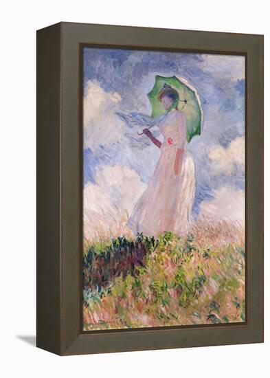 Woman with Parasol Turned to the Left, 1886-Claude Monet-Framed Premier Image Canvas