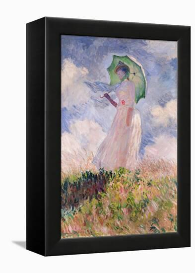 Woman with Parasol Turned to the Left, 1886-Claude Monet-Framed Premier Image Canvas