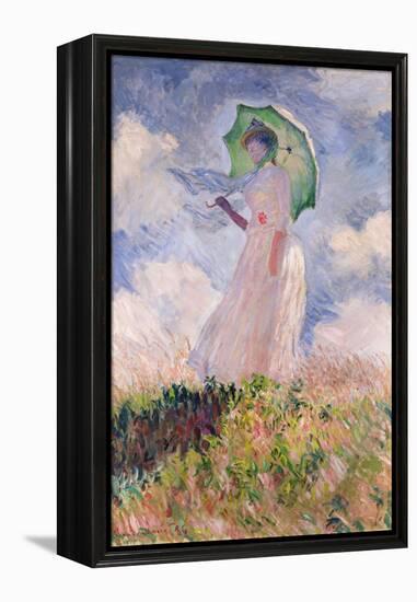 Woman with Parasol Turned to the Left, 1886-Claude Monet-Framed Premier Image Canvas