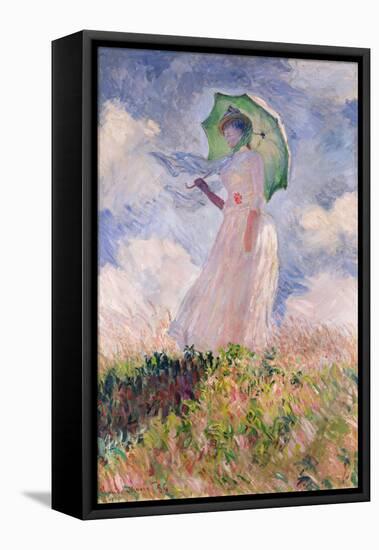 Woman with Parasol Turned to the Left, 1886-Claude Monet-Framed Premier Image Canvas