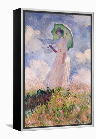 Woman with Parasol Turned to the Left, 1886-Claude Monet-Framed Premier Image Canvas