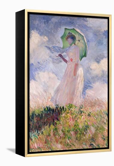 Woman with Parasol Turned to the Left, 1886-Claude Monet-Framed Premier Image Canvas