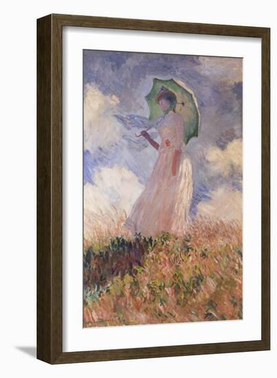 Woman with Parasol Turned to the Left (Suzanne Hoschedé), 1886-Claude Monet-Framed Giclee Print