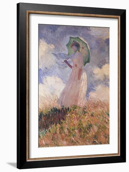 Woman with Parasol Turned to the Left (Suzanne Hoschedé), 1886-Claude Monet-Framed Giclee Print