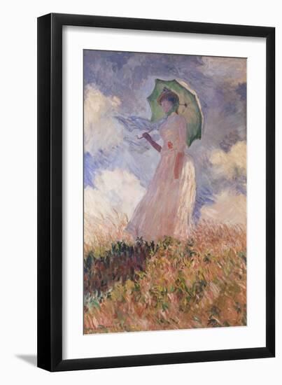 Woman with Parasol Turned to the Left (Suzanne Hoschedé), 1886-Claude Monet-Framed Giclee Print