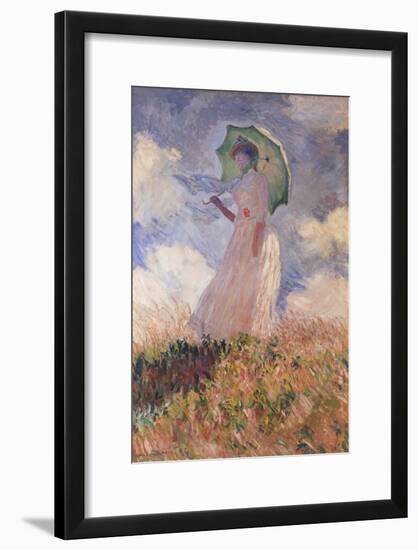 Woman with Parasol Turned to the Left (Suzanne Hoschedé), 1886-Claude Monet-Framed Giclee Print