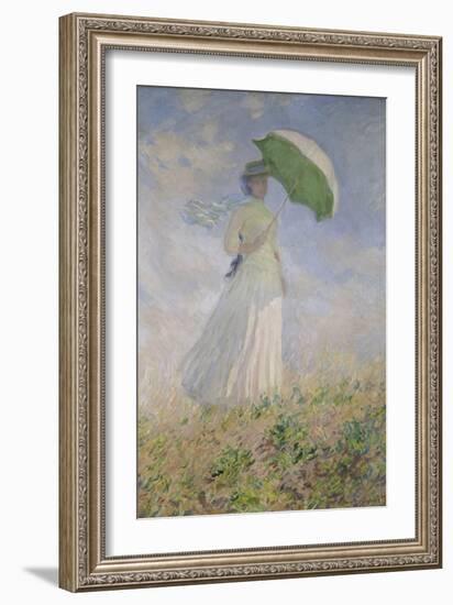 Woman with Parasol Turned to the Right. (Susanne Hoschedé), 1886-Claude Monet-Framed Giclee Print