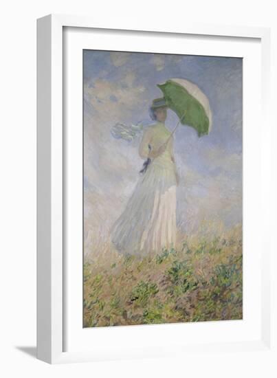 Woman with Parasol Turned to the Right. (Susanne Hoschedé), 1886-Claude Monet-Framed Giclee Print
