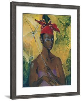 Woman with Parasol-Boscoe Holder-Framed Art Print