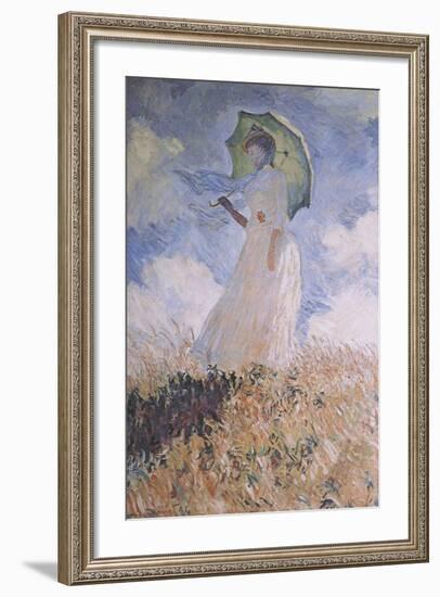 Woman with Parasol-Claude Monet-Framed Art Print