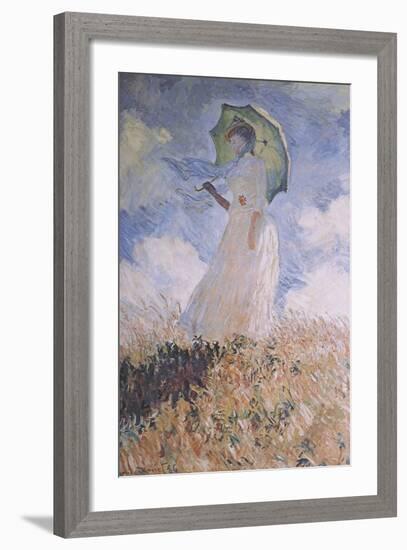 Woman with Parasol-Claude Monet-Framed Art Print