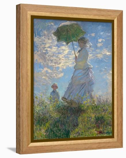 Woman With Parasol-Claude Monet-Framed Premier Image Canvas