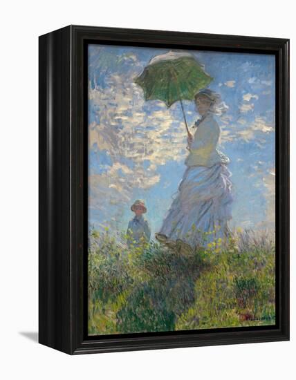 Woman With Parasol-Claude Monet-Framed Premier Image Canvas