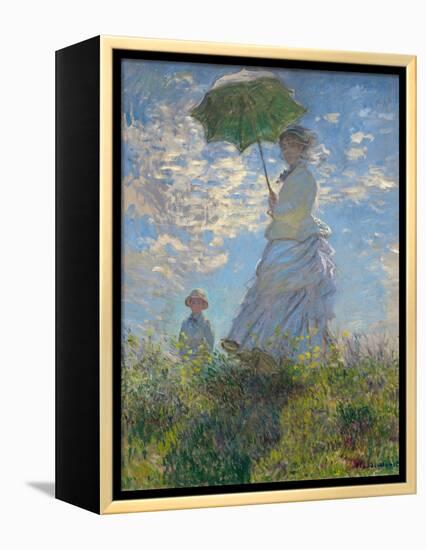 Woman With Parasol-Claude Monet-Framed Premier Image Canvas