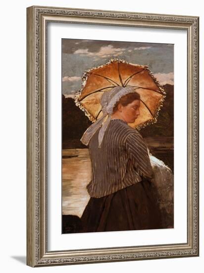 Woman with Parasol-Winslow Homer-Framed Giclee Print