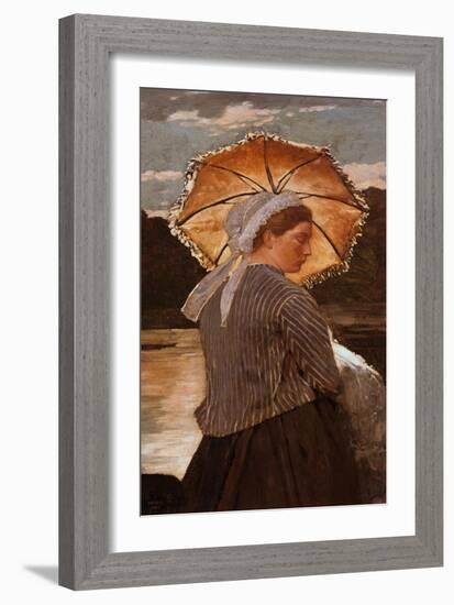 Woman with Parasol-Winslow Homer-Framed Giclee Print