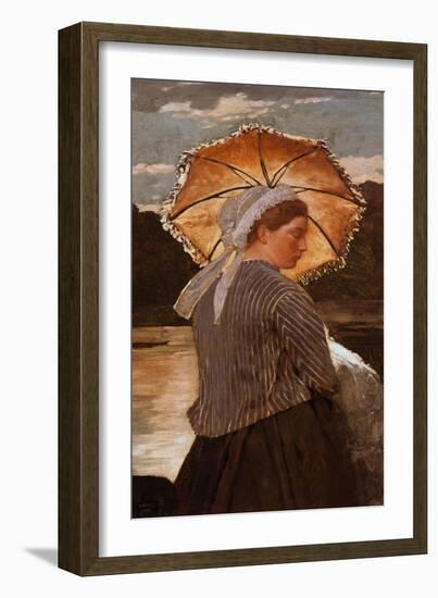 Woman with Parasol-Winslow Homer-Framed Giclee Print