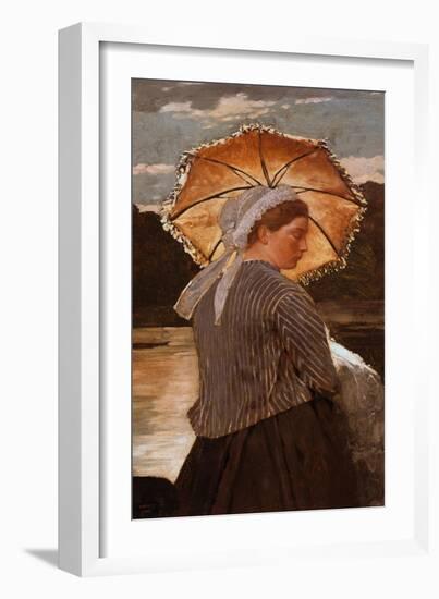 Woman with Parasol-Winslow Homer-Framed Giclee Print