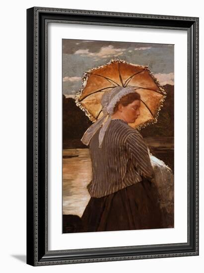 Woman with Parasol-Winslow Homer-Framed Giclee Print