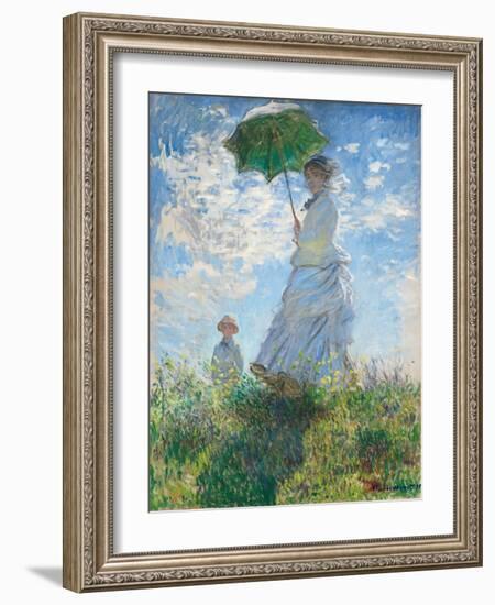 Woman with Parasol-Claude Monet-Framed Art Print