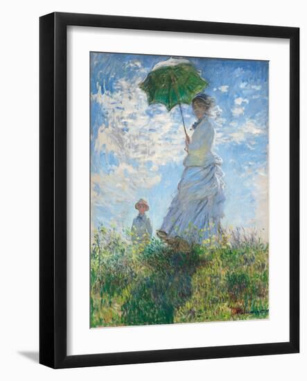 Woman with Parasol-Claude Monet-Framed Art Print