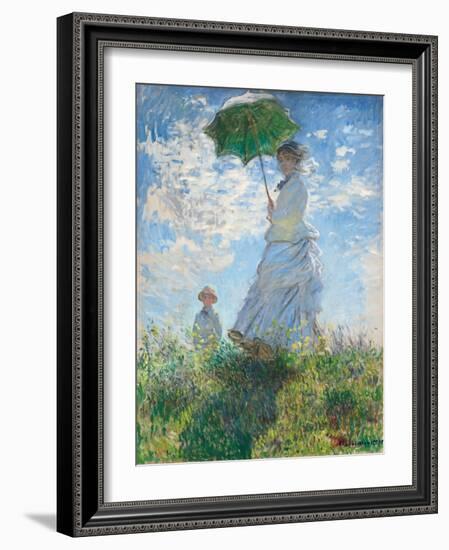 Woman with Parasol-Claude Monet-Framed Art Print