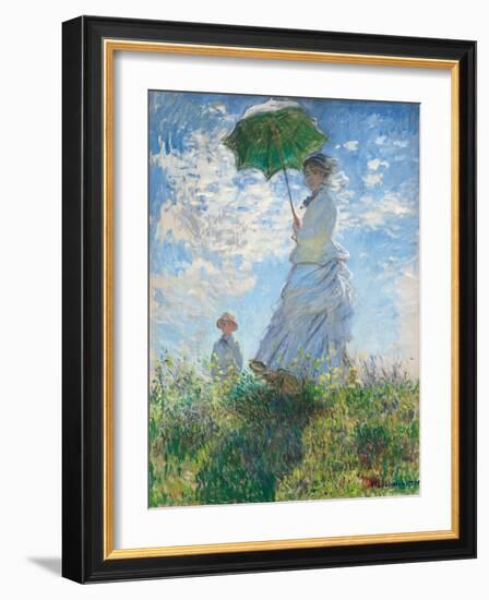 Woman with Parasol-Claude Monet-Framed Art Print