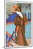 Woman with Peacocks-Alphonse Mucha-Mounted Art Print