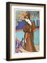 Woman with Peacocks-Alphonse Mucha-Framed Art Print