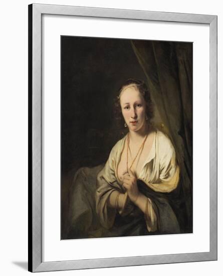 Woman with Pearls in her Hair, c.1653-Ferdinand Bol-Framed Giclee Print