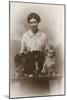 Woman with Pekingese Dogs-null-Mounted Photographic Print