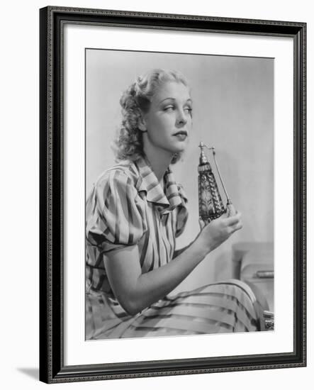 Woman with Perfume Atomizer-null-Framed Photo