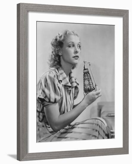 Woman with Perfume Atomizer-null-Framed Photo
