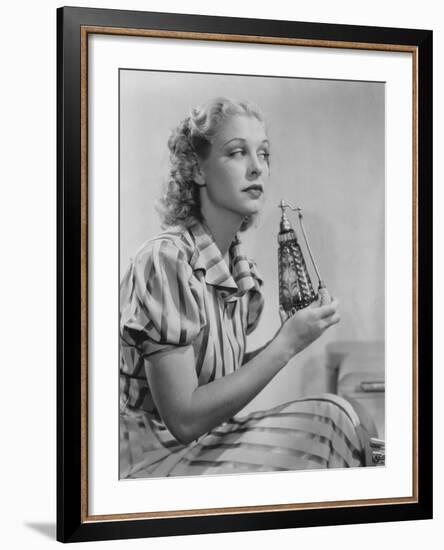 Woman with Perfume Atomizer-null-Framed Photo