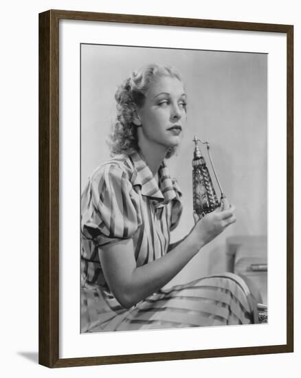 Woman with Perfume Atomizer-null-Framed Photo