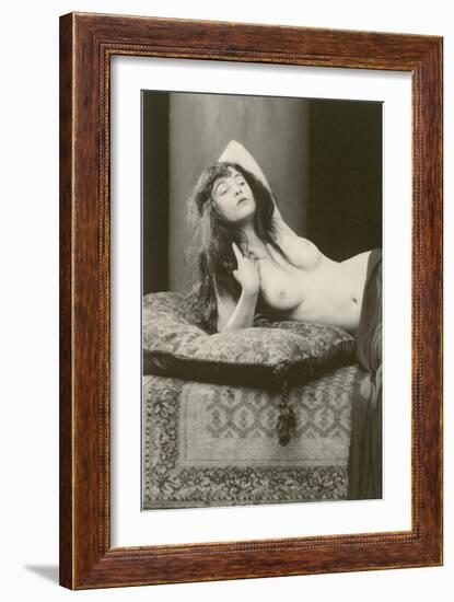 Woman with Pillow and Rug-null-Framed Art Print