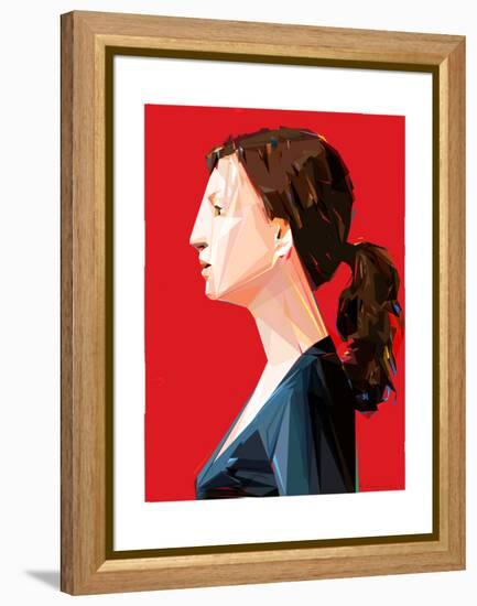 Woman with Ponytail-Enrico Varrasso-Framed Stretched Canvas