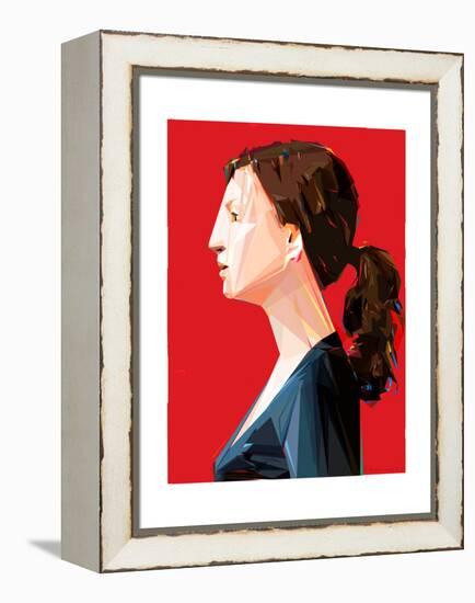 Woman with Ponytail-Enrico Varrasso-Framed Stretched Canvas