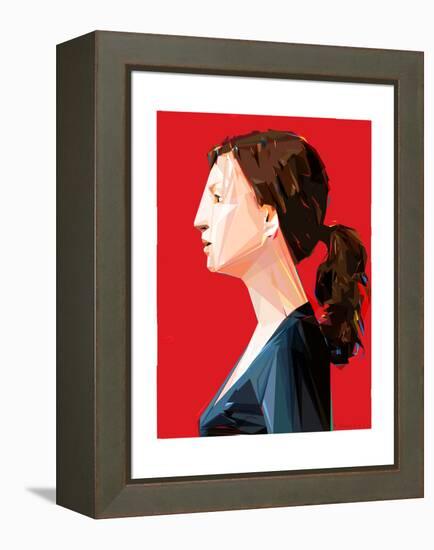 Woman with Ponytail-Enrico Varrasso-Framed Stretched Canvas