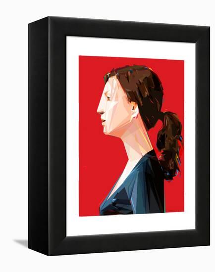 Woman with Ponytail-Enrico Varrasso-Framed Stretched Canvas