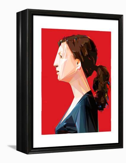 Woman with Ponytail-Enrico Varrasso-Framed Stretched Canvas