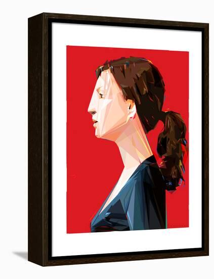 Woman with Ponytail-Enrico Varrasso-Framed Stretched Canvas