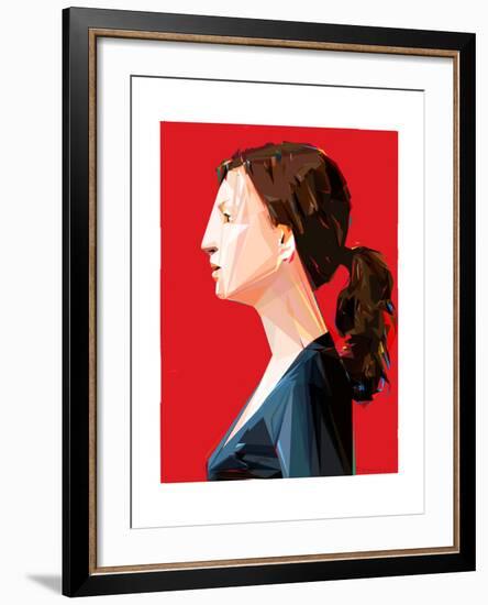 Woman with Ponytail-Enrico Varrasso-Framed Art Print