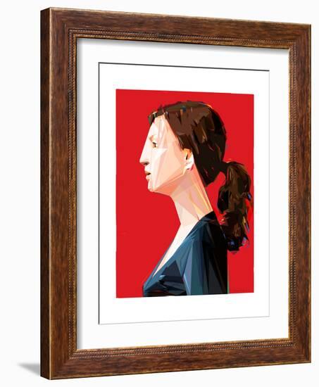 Woman with Ponytail-Enrico Varrasso-Framed Art Print