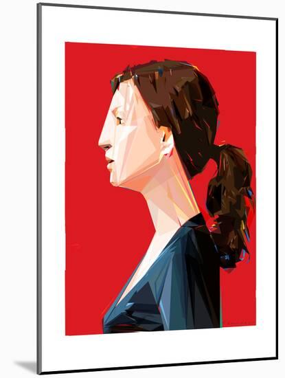 Woman with Ponytail-Enrico Varrasso-Mounted Art Print