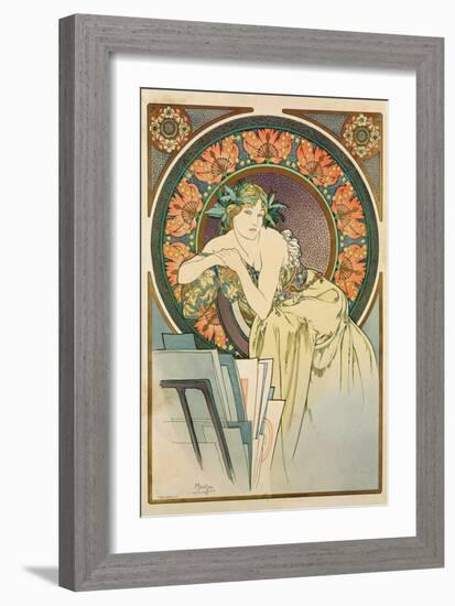 Woman with Poppies, 1898-Alphonse Mucha-Framed Giclee Print