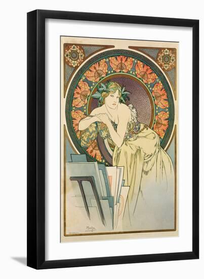 Woman with Poppies, 1898-Alphonse Mucha-Framed Giclee Print