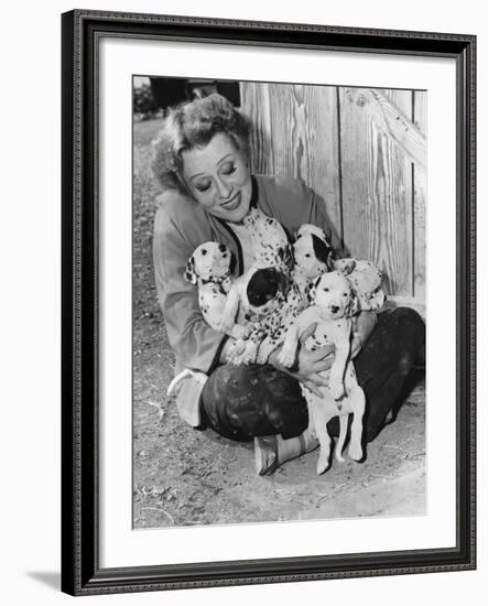 Woman with Puppies-null-Framed Photo